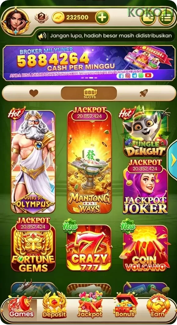 Cuplikan layar BIGWIN189 — aktivitas