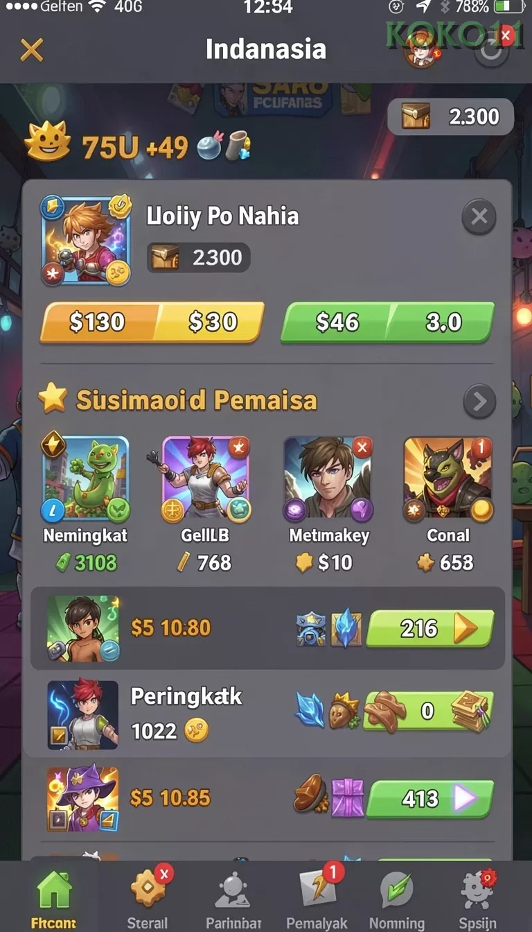 Cuplikan layar BIGWIN189 — menu navigasi
